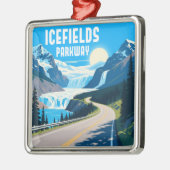 Icefields Parkway Alberta Canada Landschap Metalen Ornament (Links)