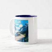 Icefields Parkway Alberta Canada Landschap Tweekleurige Koffiemok (Voorkant links)