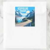 Icefields Parkway Alberta Canada Landschap Vierkante Sticker (Tas)