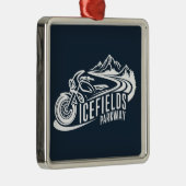 Icefields Parkway Alberta Canada Motorcycle Metalen Ornament (Rechts)