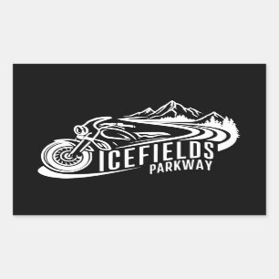 Icefields Parkway Alberta Canada Motorcycle Rechthoekige Sticker