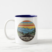 Icefields Parkway Alberta Canada Mountains Tweekleurige Koffiemok (Links)