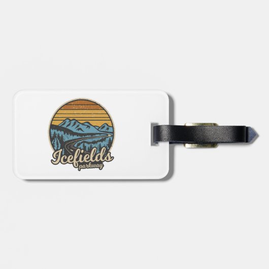 Icefields Parkway Alberta Canada Retro Bagagelabel (Achterkant horizontaal)