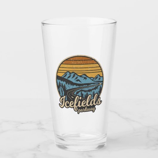 Icefields Parkway Alberta Canada Retro Glas (Voorkant)