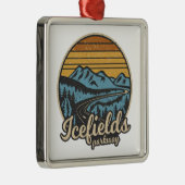 Icefields Parkway Alberta Canada Retro Metalen Ornament (Rechts)