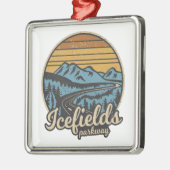 Icefields Parkway Alberta Canada Retro Metalen Ornament (Links)