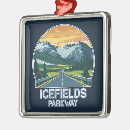 Icefields Parkway Alberta Canada Vista Metalen Ornament (Links)