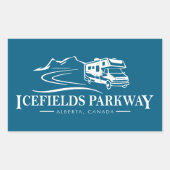 Icefields Parkway Alberta Recreatievoertuig Rechthoekige Sticker (Voorkant)