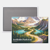 Icefields Parkway Canada Magneet (Voorkant / Achterkant)