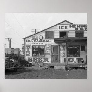 Icehouse and Roadside Store, 1937.  foto Poster