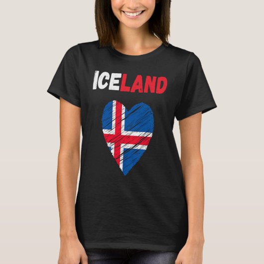 Iceland Flag Holiday Iceland Heart Icelander Flag T-shirt (Voorkant)