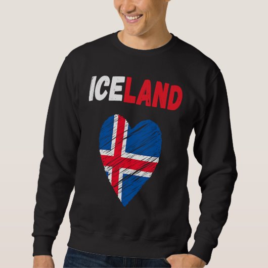 Iceland Flag Holiday Iceland Heart Icelander Flag Trui (Voorkant)