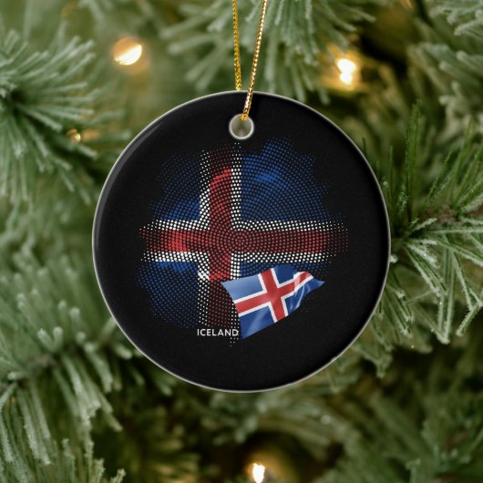 Iceland flag keramisch ornament (Boom)