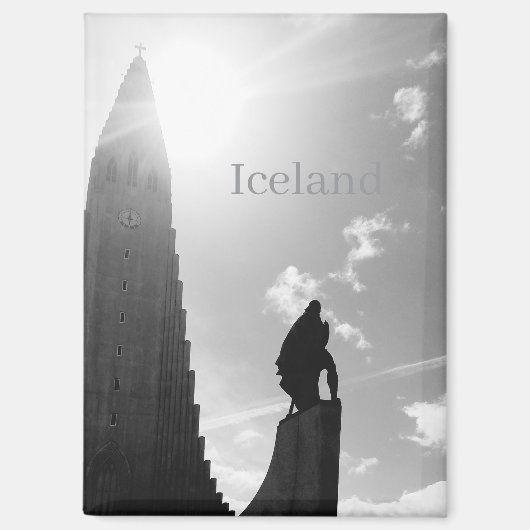 Iceland Fridge Magnet – Hallgrímskirkja Church (Voorkant)