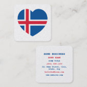 Iceland Heart Flag Vierkante Visitekaartje (Voorkant / Achterkant)