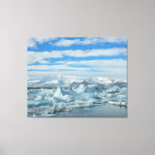 Iceland Iceberg Lagoon and Snowy Mountains Arctic Canvas Afdruk (Voorkant)