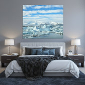 Iceland Iceberg Lagoon and Snowy Mountains Arctic Canvas Afdruk