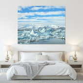 Iceland Iceberg Lagoon and Snowy Mountains Arctic Canvas Afdruk