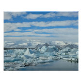 Iceland Iceberg Lagoon and Snowy Mountains Arctic Perfect Poster (Voorkant)