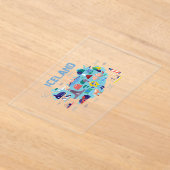 Iceland map acryl uitnodigingen (Laagn)