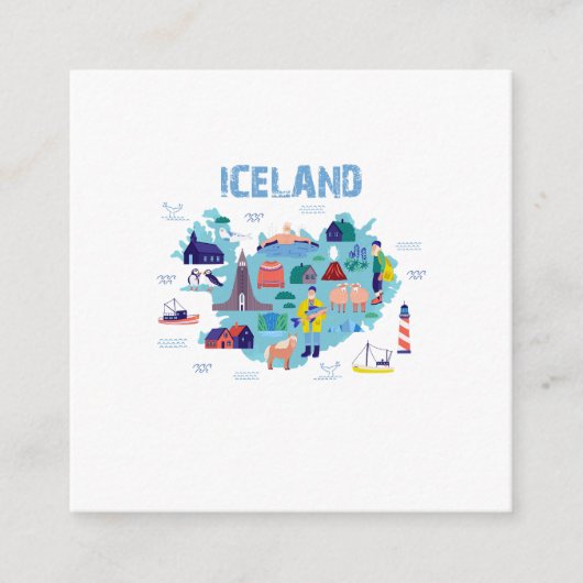 Iceland map informatiekaartje (Voorkant)