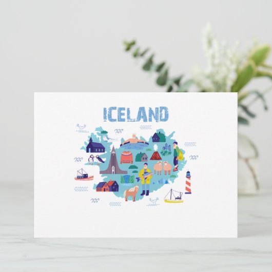 Iceland map kaart (Staand voorkant)