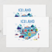 Iceland map kaart (Voorkant / Achterkant)