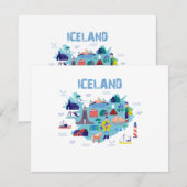 Iceland map RSVP kaartje (Voorkant / Achterkant)