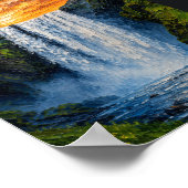 Iceland: Mystic Glow Waterfall Art Souvenir Poster (Hoek)