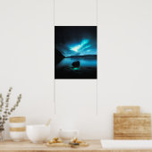 Iceland - Northern Lights at Westfjords, Iceland Poster (Keuken)