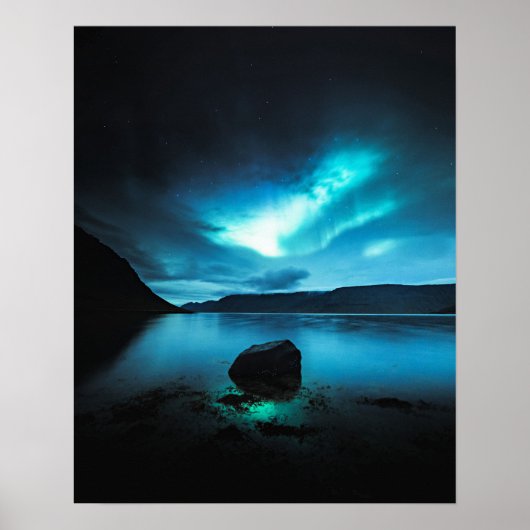 Iceland - Northern Lights at Westfjords, Iceland Poster (Voorkant)
