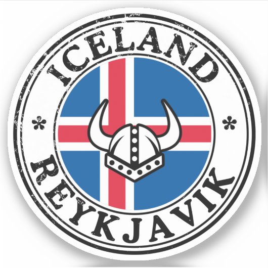 Iceland Seal Sticker Round Flag For Laptop Book (Voorkant)