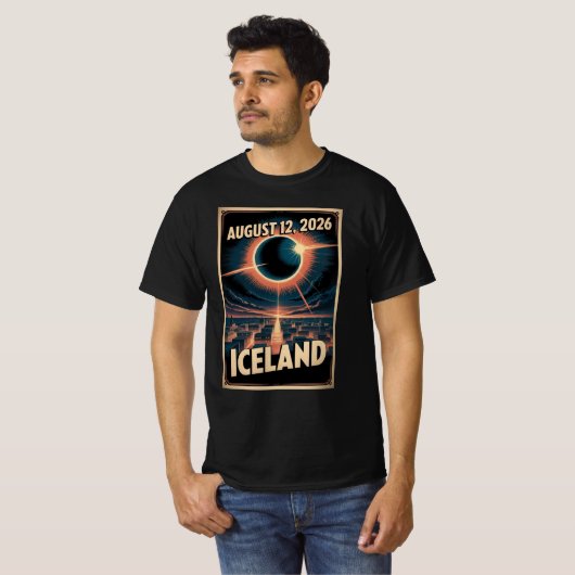 Iceland Solar Eclipse 2026 Shirt Reykjavik Group (Voorkant volledig)