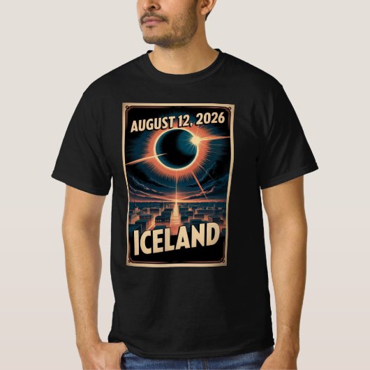 Iceland Solar Eclipse 2026 Shirt Reykjavik Group (Voorkant)