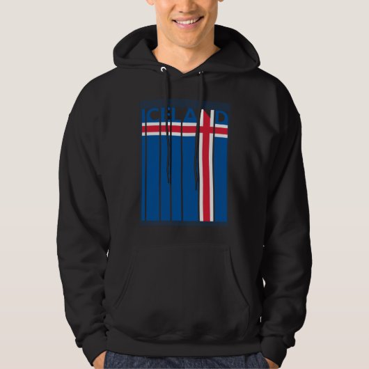 Iceland Vintage Icelandic Flag Vacation Hoodie (Voorkant)