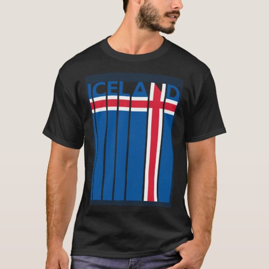 Iceland Vintage Icelandic Flag Vacation T-shirt (Voorkant)