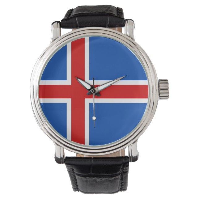 Iceland Watch - De vlag van IJsland Horloge (Voorkant)