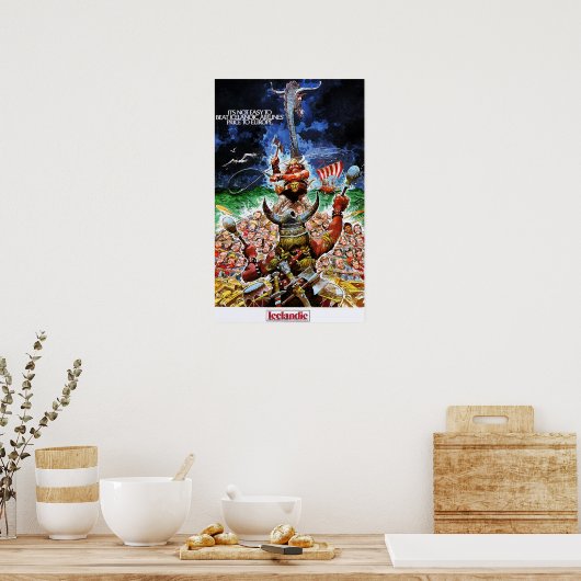 ICELANDIC AIRLINES Vikings Low Fare Europe Retro Poster (Keuken)