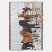 Icelandic Horse during winter on Iceland Deken (Voorkant Verticaal)