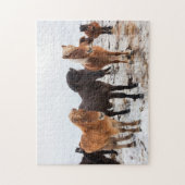 Icelandic Horse during winter on Iceland Legpuzzel (Verticaal)