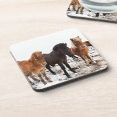 Icelandic Horse during winter on Iceland Onderzetter (Linkerzijde)