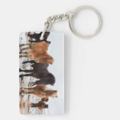 Icelandic Horse during winter on Iceland Sleutelhanger (achterkant)