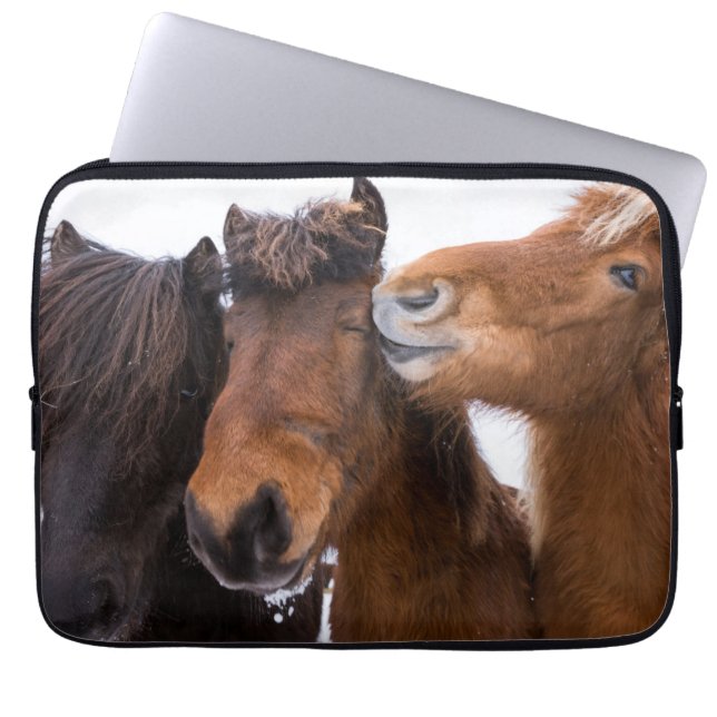 Icelandic Horse Friends, Iceland Laptop Sleeve (Voorkant)