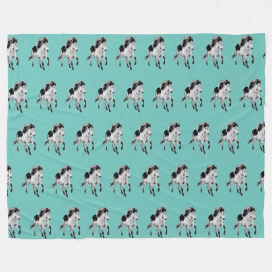 Icelandic horse in motion fleece deken (Voorkant (Horizontaal))