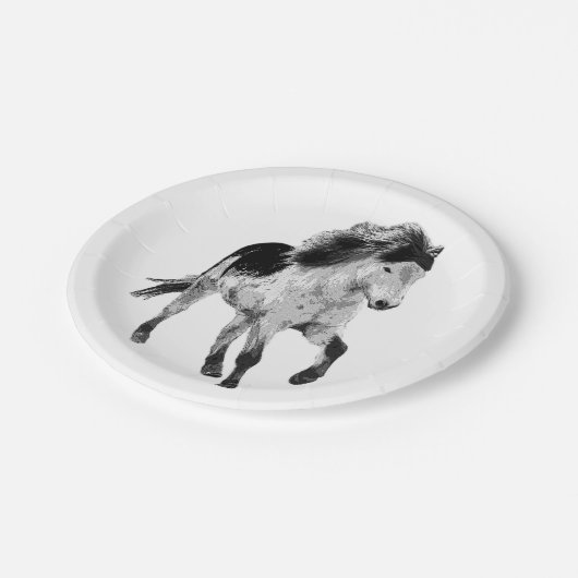 Icelandic horse in motion papieren bordje (Gekanteld)