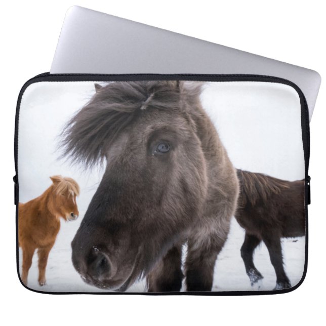 Icelandic Horse Portrait, Iceland Laptop Sleeve (Voorkant)