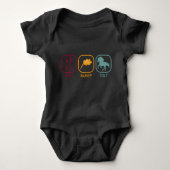 Icelandic Horse Tölt Eat Sleep Funny Retro Romper (Voorkant)