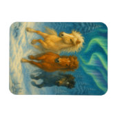 Icelandic Horses Northern Lights Magnet Magneet (Horizontaal)