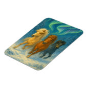 Icelandic Horses Northern Lights Magnet Magneet (Linkerzijde)