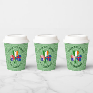 Icelandic Irish American Shamrock Personalize Text Papieren Bekers